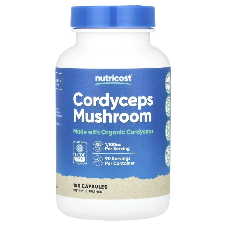 Nutricost, Гриб кордицепс, 180 капсул (550 мг в 1 капсуле)