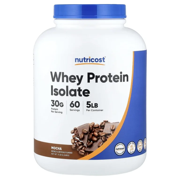 Nutricost, изолят сывороточного протеина, со вкусом мокко, 2268 г (5 фунтов)