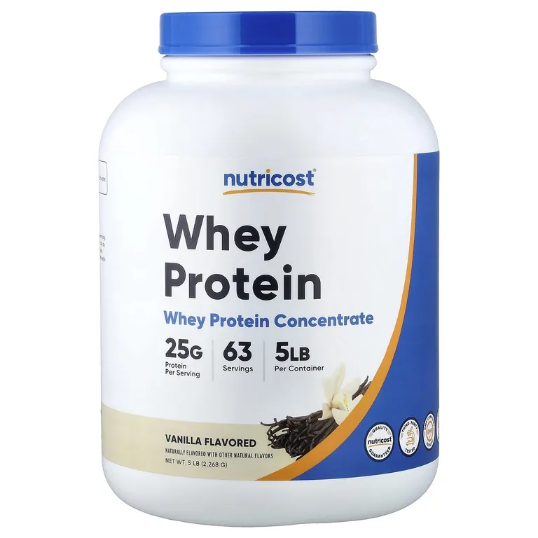Nutricost, Концентрат сывороточного протеина, ваниль, 2268 г (5 фунтов)