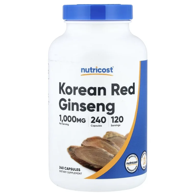 Nutricost, корейский красный женьшень, 240 капсул (500 мг в 1 капсуле)