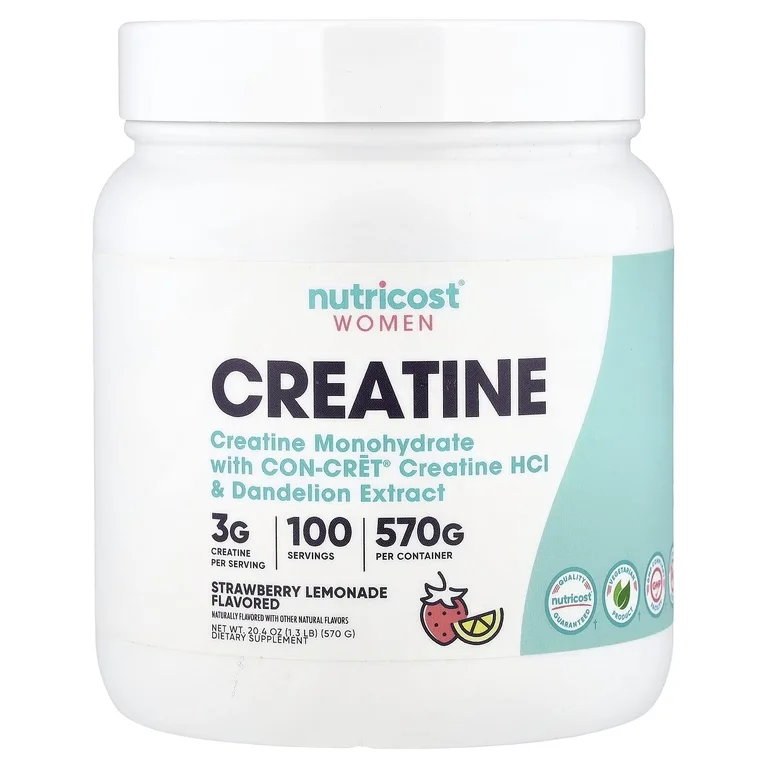Nutricost, креатин для женского здоровья, со вкусом клубничного лимонада, 570 г (20,1 унции)