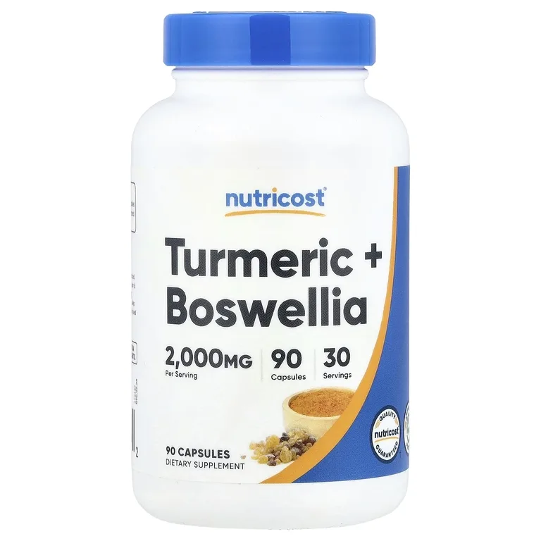 Nutricost, куркума + босвеллия, 90 капсул