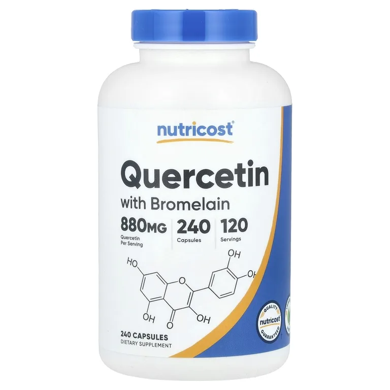Nutricost, Кверцетин с бромелаином, 240 капсул
