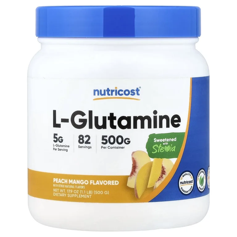 Nutricost, L-глютамин, персик из манго, 17,9 унции (500 г)