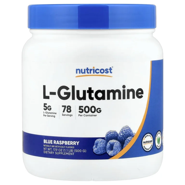 Nutricost, L-глютамин, со вкусом голубой малины, 500 г (17,9 унции)