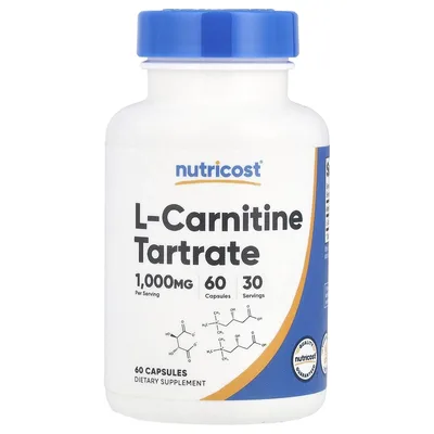 Nutricost, L-карнитин тартрат, 60 капсул (500 мг на капсулу)