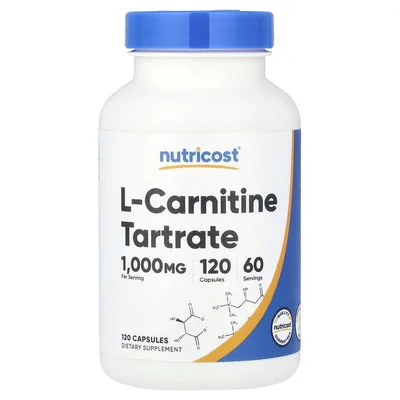 Nutricost, L-карнитина тартрат, 120 капсул (500 мг в 1 капсуле)