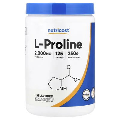 Nutricost, L-пролин, без добавок, 250 г (8,9 унции)