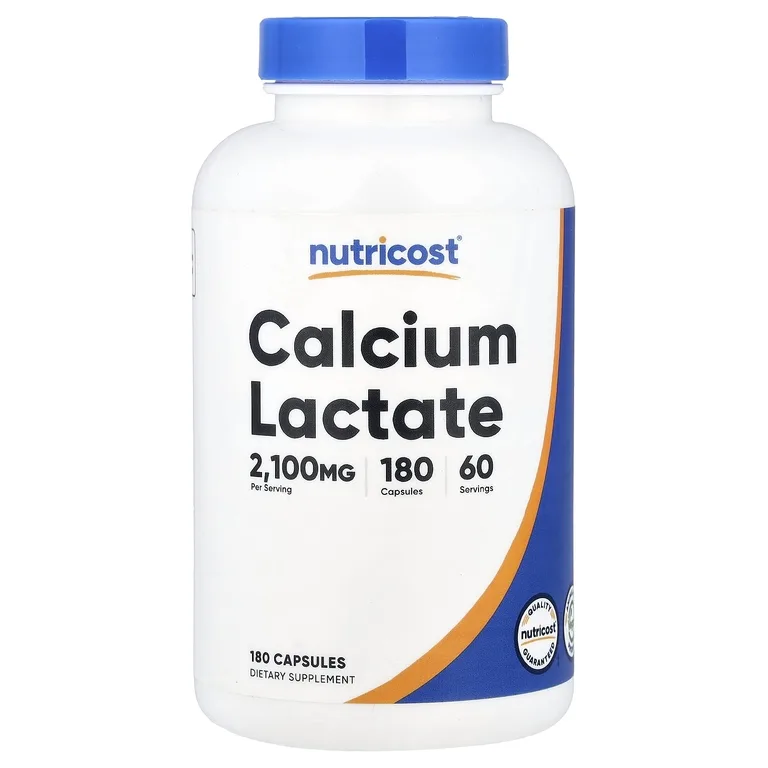 Nutricost, Лактат кальция, 180 капсул (700 мг на капсулу)