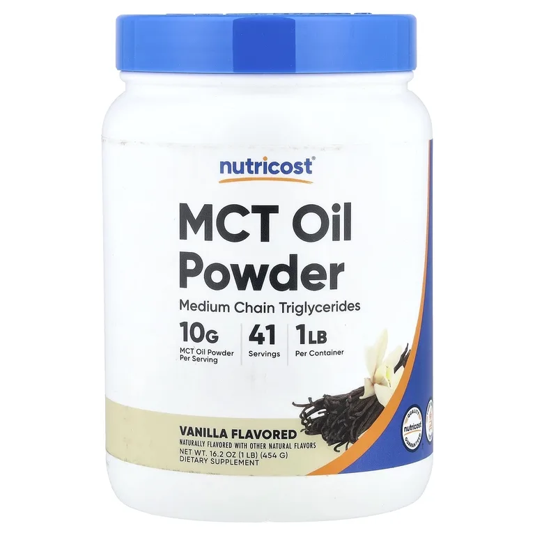 Nutricost, масло MCT в порошке, со вкусом ванили, 454 г (16,2 унции)