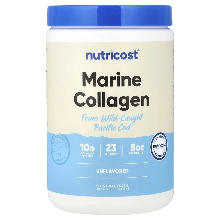 Nutricost, Морской коллаген из дикой тихоокеанской трески, без добавок, 227 г (8,1 унции)