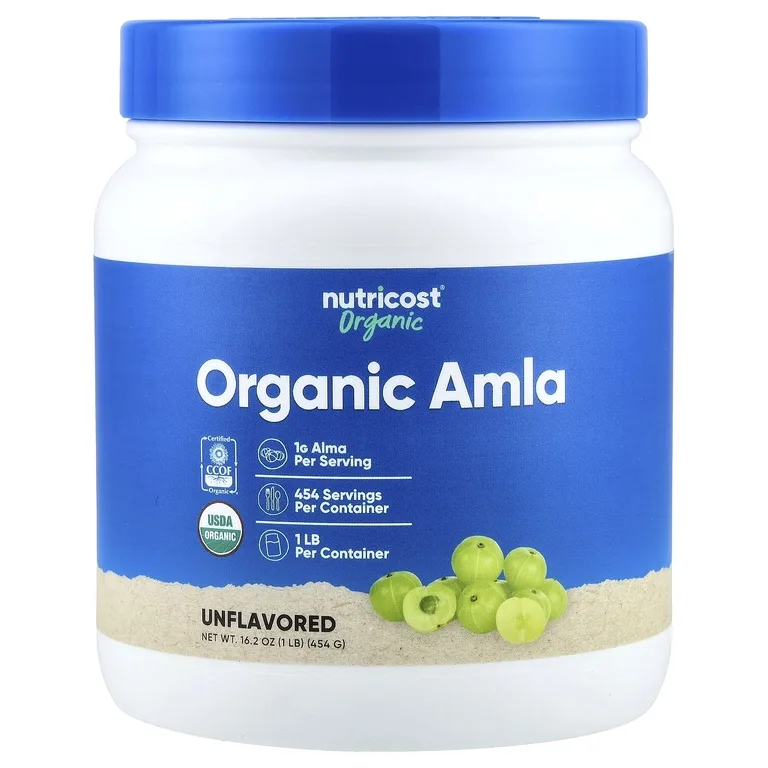 Nutricost, органическая амла, без добавок, 454 г (16,2 унции)