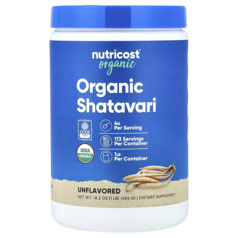 Nutricost, органическая шатавари, без добавок, 454 г (1 фунт)