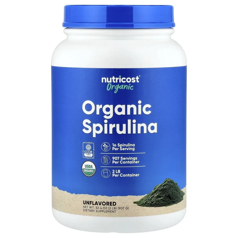 Nutricost, органическая спирулина, без добавок, 907 г (32,4 унции)