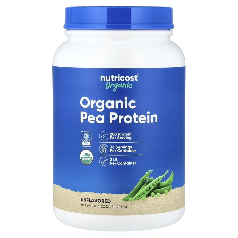 Nutricost, органический гороховый протеин, без добавок, 907 г (2 фунта)