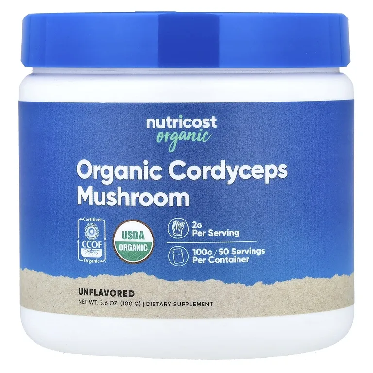 Nutricost, органический гриб кордицепс, без добавок, 100 г (3,6 унции)