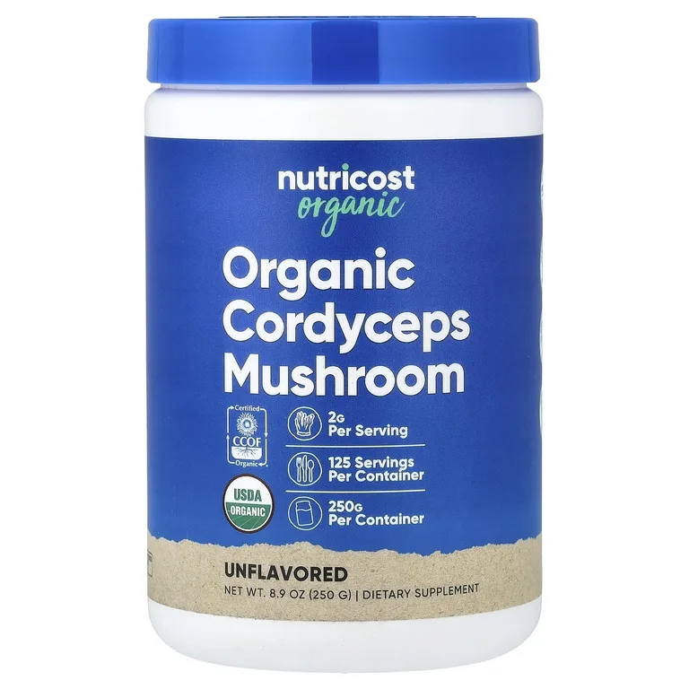 Nutricost, органический гриб кордицепс, с нейтральным вкусом, 250 г (8,9 унции)