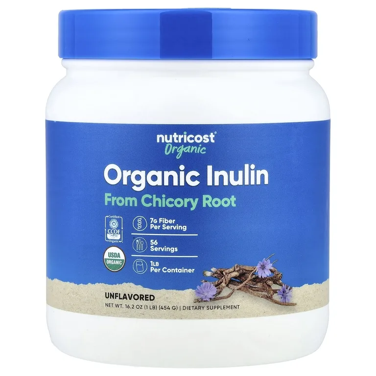 Nutricost, органический инулин в порошке, без вкусовых добавок, 454 г (16,2 унции)