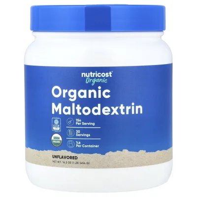 Nutricost, органический мальтодекстрин, без добавок, 454 г (1 фунт)