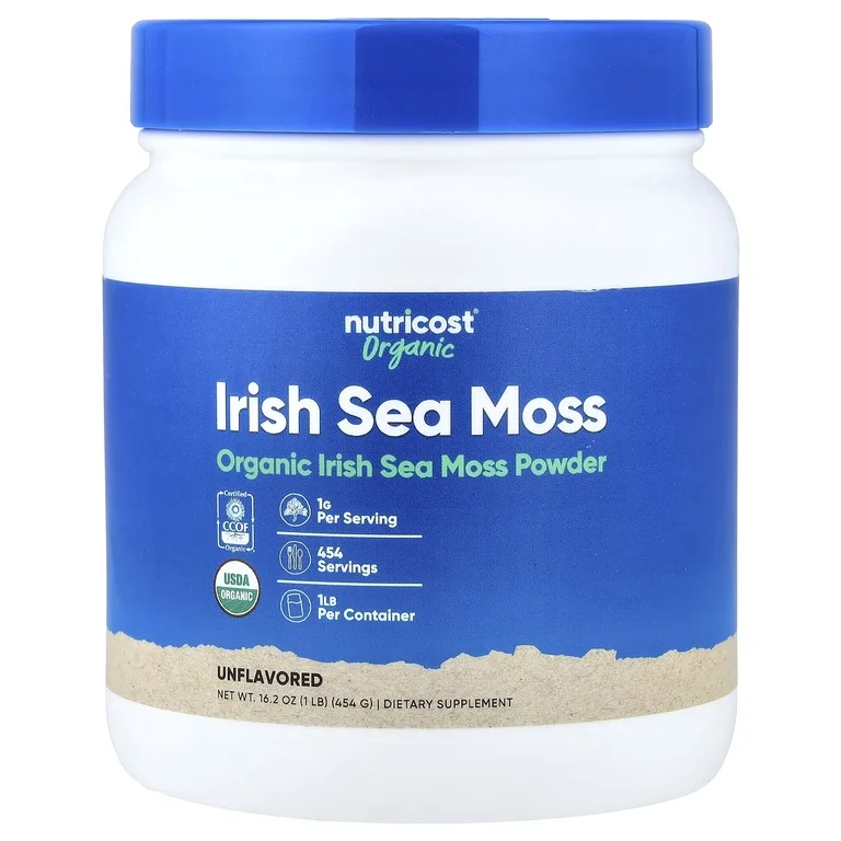Nutricost, органический порошок из ирландского морского мха, без добавок, 454 г (16,2 унции)