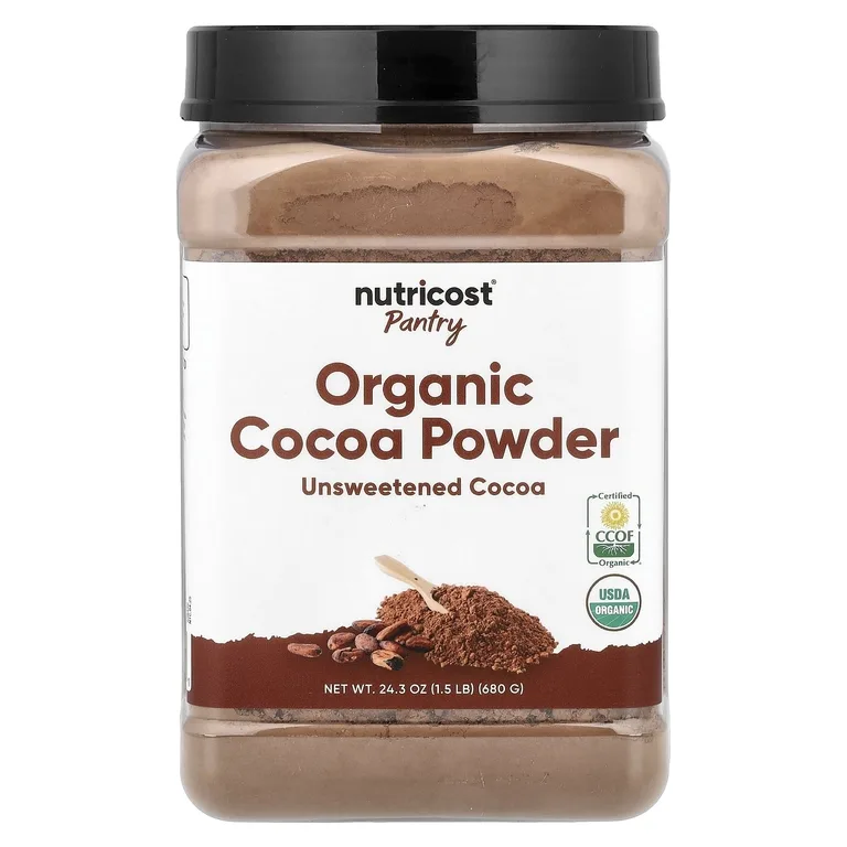 Nutricost, Pantry, органический какао-порошок, без подсластителей, 680 г (24,3 унции)