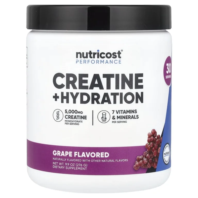 Nutricost, Performance, креатин и увлажнение, со вкусом винограда, 276 г (9,9 унции)