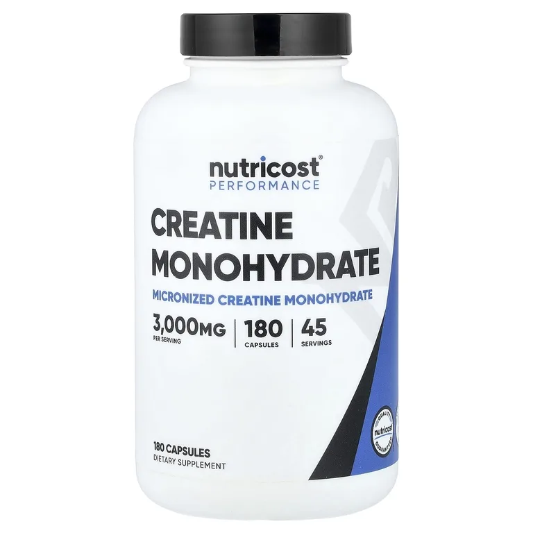 Nutricost, Performance, моногидрат креатина, 180 капсул (750 мг на капсулу)