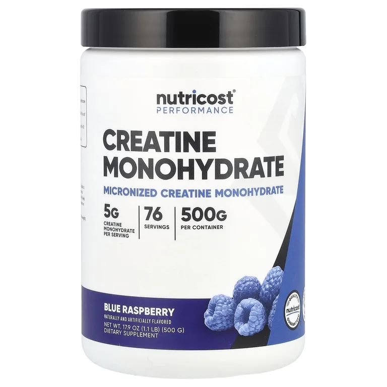 Nutricost, ​Performance, моногидрат креатина, со вкусом голубой малины, 500 г (17,9 унции)