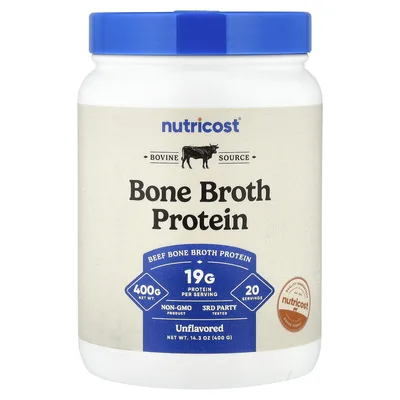 Nutricost, Протеин Bone Broth, без добавок, 400 г (14,3 унции)