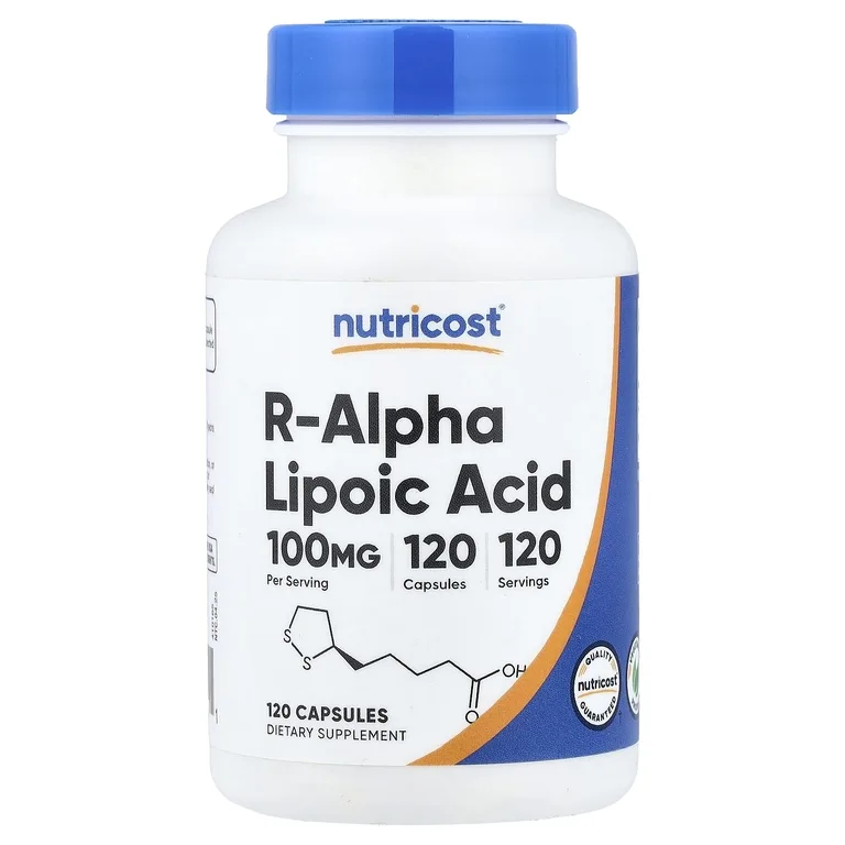 Nutricost, R-альфа-липоевая кислота, 100 мг, 120 капсул