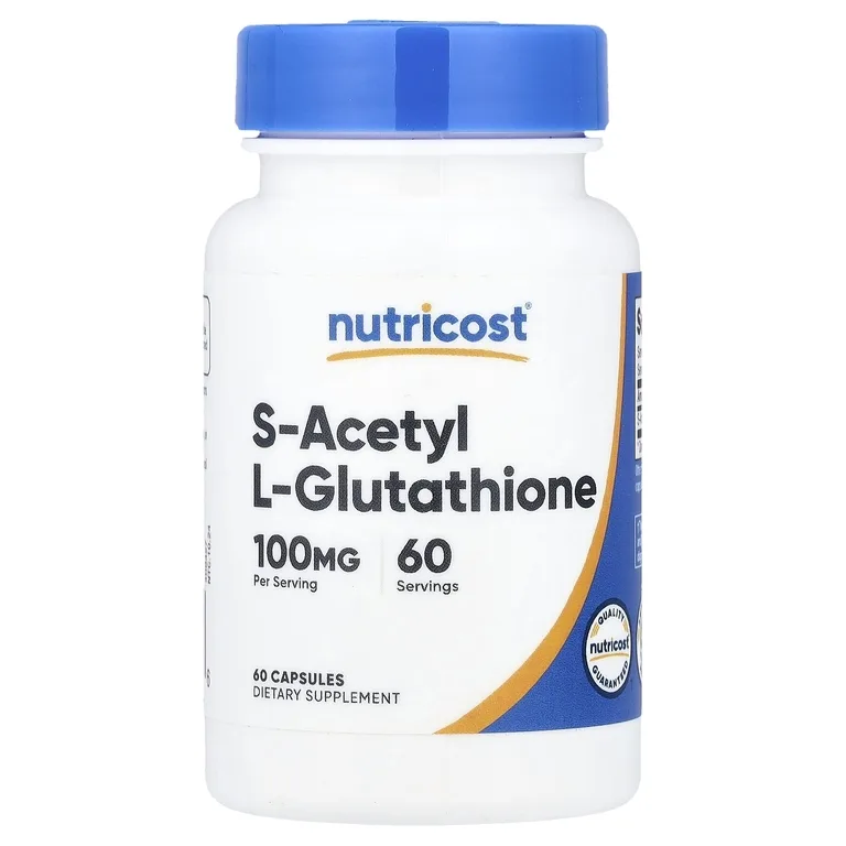 Nutricost, S-ацетил L-глутатион, 100 мг, 60 капсул