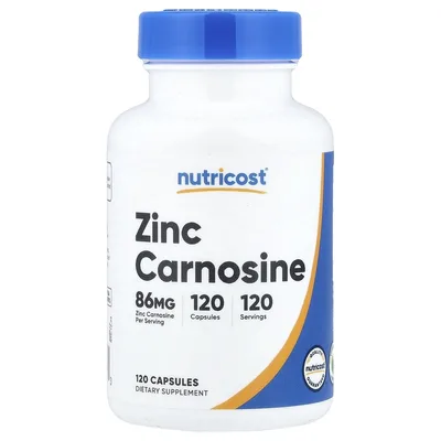 Nutricost, цинк карнозин, 120 капсул