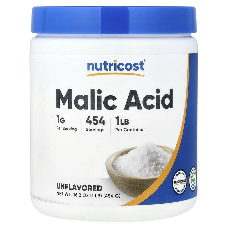Nutricost, яблочная кислота в порошке, без добавок, 454 г (1 фунт)