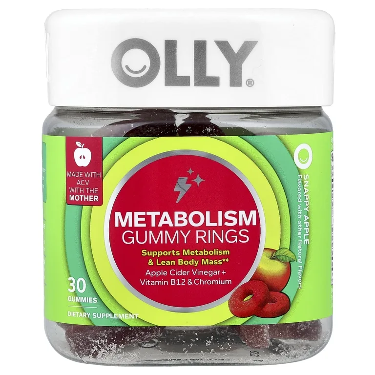 OLLY, жевательные таблетки для метаболизма, со вкусом яблока, 30 жевательных таблеток