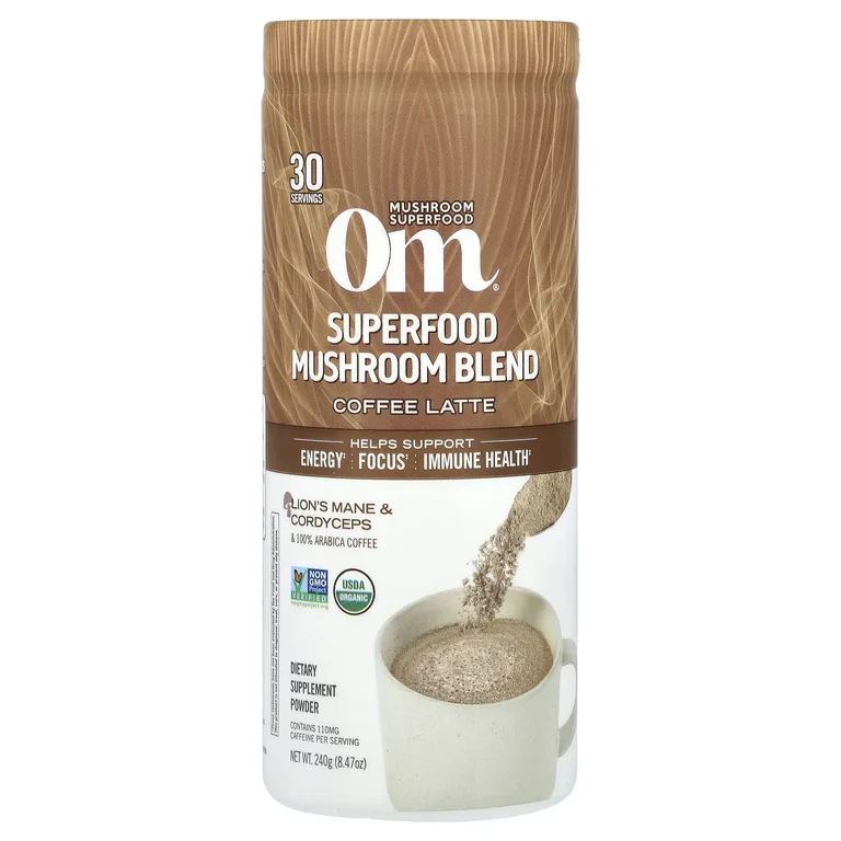 Om Mushrooms, Смесь грибов Superfood, кофейный латте, 240 г (8,47 унции)