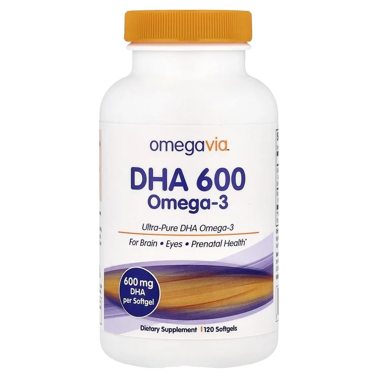 OmegaVia, DHA 600 Omega-3, 600 мг, 120 мягких капсул