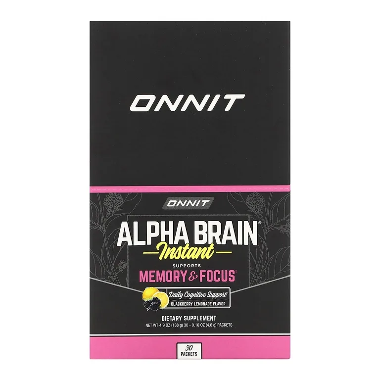 Onnit, Alpha BRAIN®, растворимый лимонад из ежевики, 30 пакетиков по 4,6 г (0,16 унции)