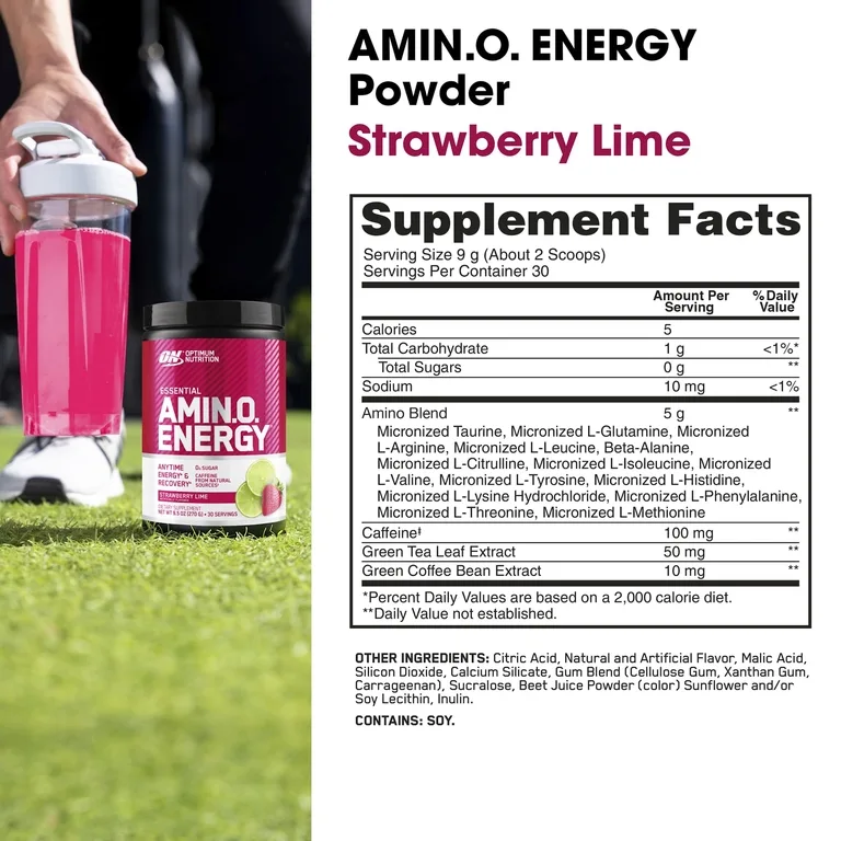 Optimum Nutrition, Аминокислоты, клубника и лайм, 270 г (9,5 унции)