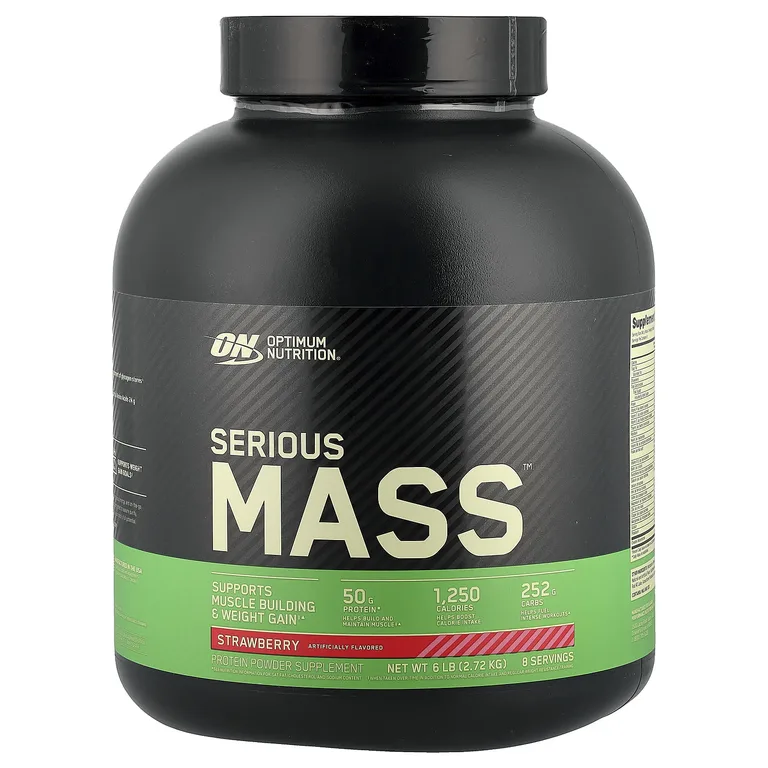 Optimum Nutrition, белково-углеводная добавка для увеличения мышечной массы, с клубничным вкусом, 2,72 кг (6 фунтов)