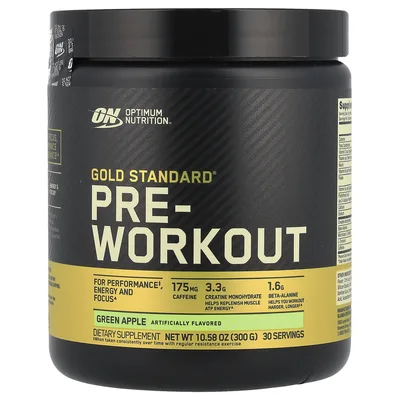 Optimum Nutrition, добавка для использования перед тренировкой, зеленое яблоко, 300 г (10,58 унции)