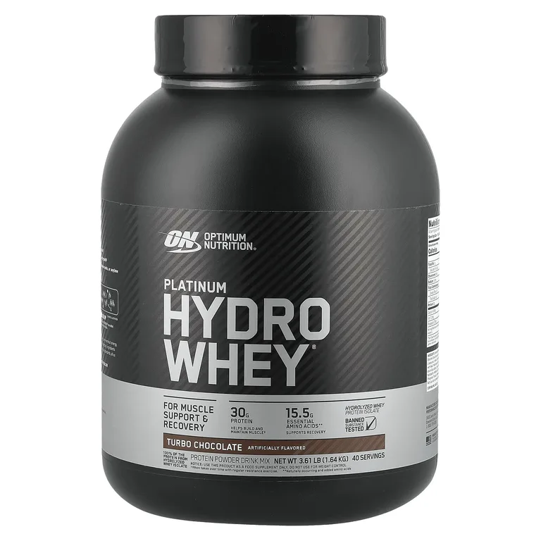Optimum Nutrition, гидролизованный изолят сывороточного протеина, турбо-шоколад, 1,64 кг (3,61 фунта)