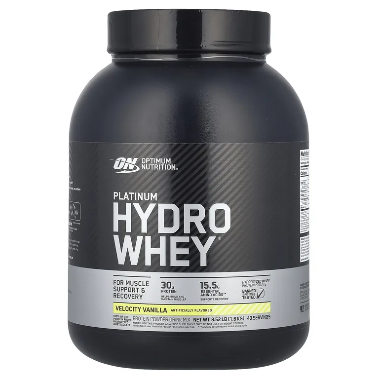 Optimum Nutrition, гидролизованный изолят сывороточного протеина, ванильный, 1,6 кг (3,52 фунта)