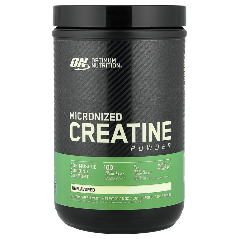 Optimum Nutrition, микронизированный порошок креатина, без добавок, 600 г