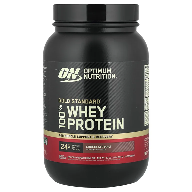 Optimum Nutrition, сывороточный протеин, шоколадный солод, 907 г (2 фунта)