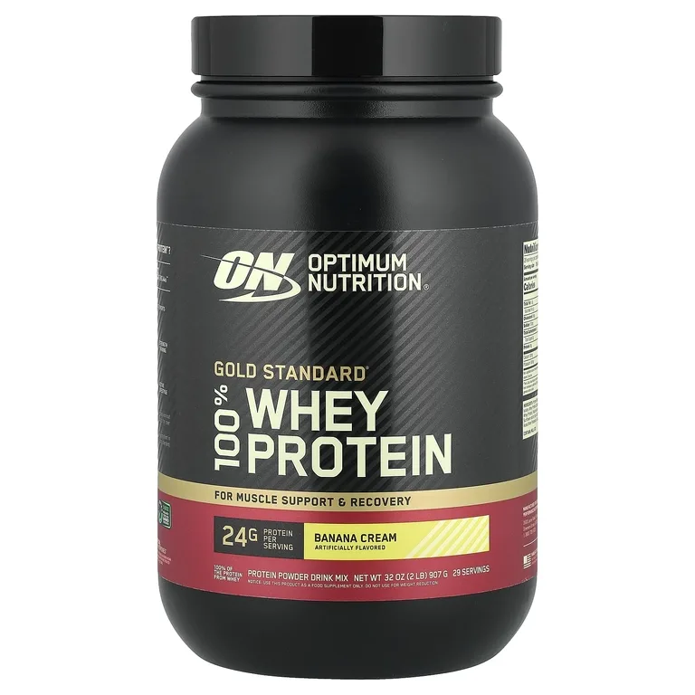 Optimum Nutrition, сывороточный протеин, со вкусом бананового крема, 907 г (2 фунта)