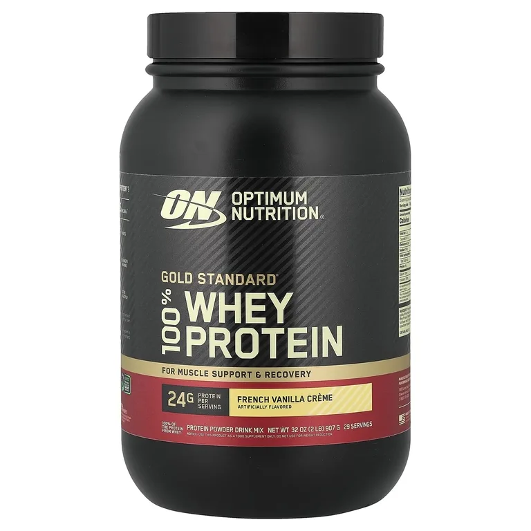 Optimum Nutrition, сывороточный протеин, со вкусом французский ванильный крем, 907 г (2 фунта)