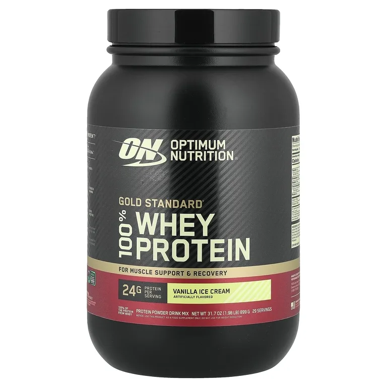 Optimum Nutrition, сывороточный протеин, со вкусом ванильное мороженое, 907 кг (2 фунта)