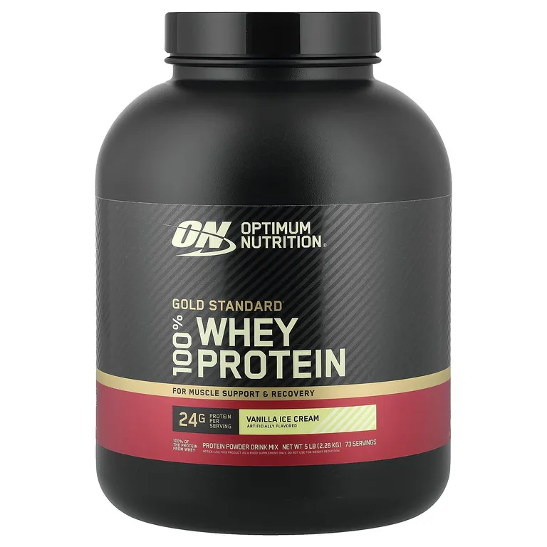 Optimum Nutrition, сывороточный протеин, со вкусом ванильного мороженого, 2,26 кг (5 фунтов)