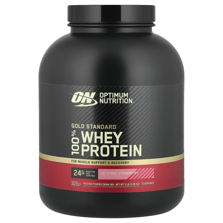 Optimum Nutrition, сывороточный протеин, со вкусом вкусная клубника, 2,27 кг (5 фунтов)