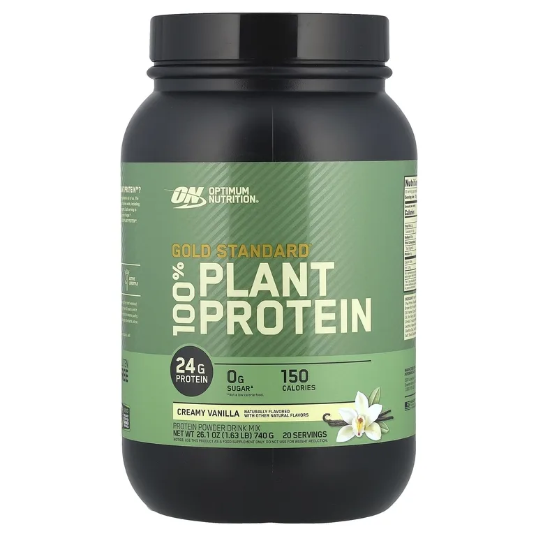 Optimum Nutrition, Золотой стандарт, 100% растительный протеин, сливочная ваниль, 740 г (1,63 фунта)